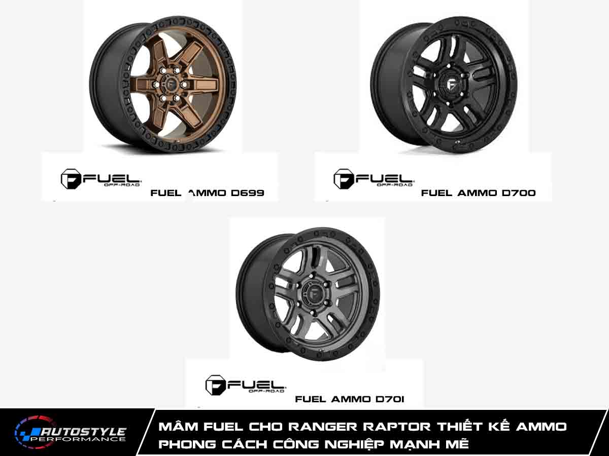Mâm Fuel cho Ranger Raptor Thiết kế Ammo – Phong cách công nghiệp mạnh mẽ
