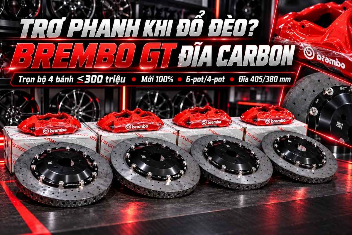 Brembo GT Chính Hãng Đĩa Carbon Dưới 300 Triệu: Hết Nỗi Lo Trơ Phanh Khi Đổ Đèo