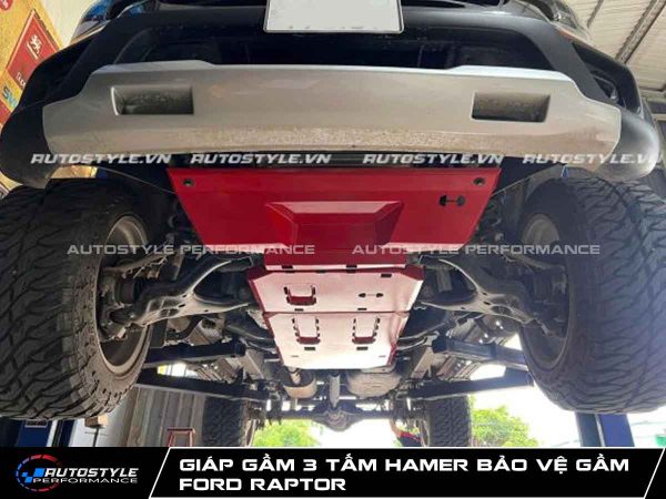 Giáp Gầm 3 Tấm Hamer Thép Dày 3 mm Bảo Vệ Gầm Ford Raptor Toàn Diện