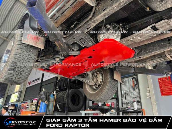 Giáp Gầm 3 Tấm Hamer Thép Dày 3 mm Bảo Vệ Gầm Ford Raptor Toàn Diện