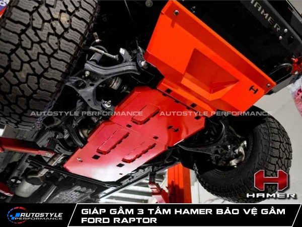Giáp Gầm 3 Tấm Hamer Thép Dày 3 mm Bảo Vệ Gầm Ford Raptor Toàn Diện