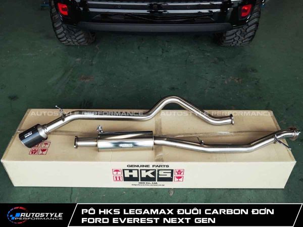 Pô Everest HKS Legamax Đuôi Carbon Đơn Thân Pô Thép Không Gỉ SUS304