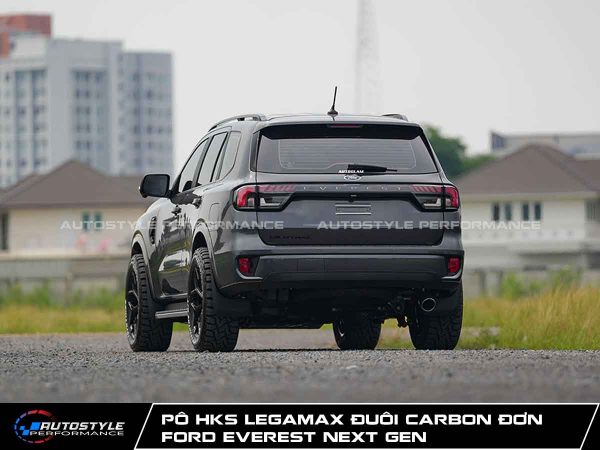 Pô Everest HKS Legamax Đuôi Carbon Đơn Thân Pô Thép Không Gỉ SUS304