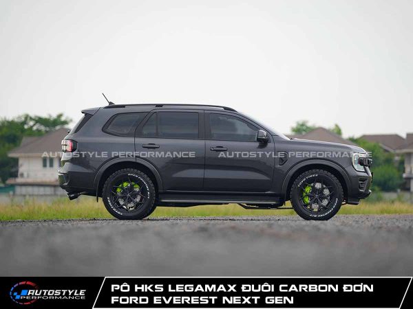 Pô Everest HKS Legamax Đuôi Carbon Đơn Thân Pô Thép Không Gỉ SUS304