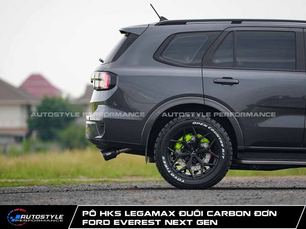 Pô Everest HKS Legamax Đuôi Carbon Đơn Thân Pô Thép Không Gỉ SUS304