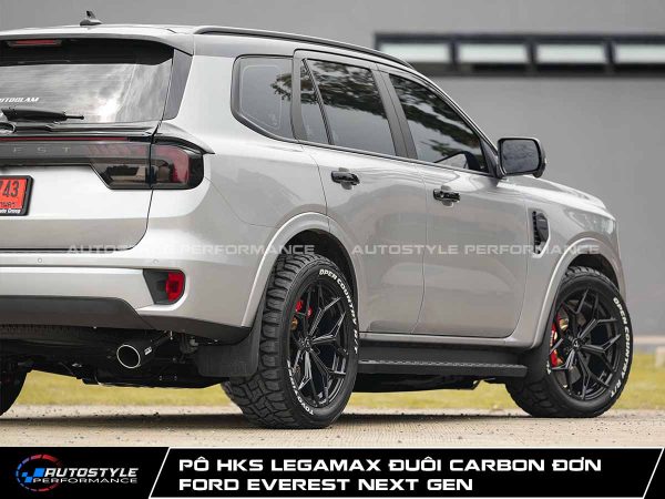 Pô Everest HKS Legamax Đuôi Carbon Đơn Thân Pô Thép Không Gỉ SUS304