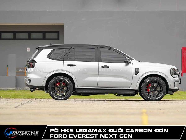 Pô Everest HKS Legamax Đuôi Carbon Đơn Thân Pô Thép Không Gỉ SUS304