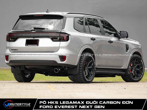 Pô Everest HKS Legamax Đuôi Carbon Đơn Thân Pô Thép Không Gỉ SUS304