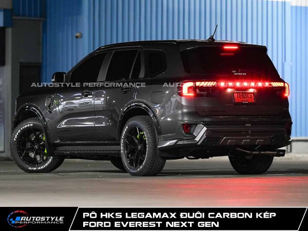 Pô Everest HKS Legamax Đuôi Carbon Kép Hông Mã Loại Đúng Cho Từng Đời Xe