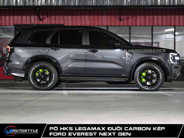 Pô Everest HKS Legamax Đuôi Carbon Kép Hông Mã Loại Đúng Cho Từng Đời Xe