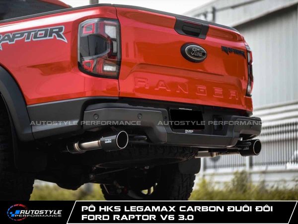 Pô HKS Legamax Carbon đuôi đôi cho Ranger Raptor V6 3.0 pô tối ưu âm thanh & hiệu suất