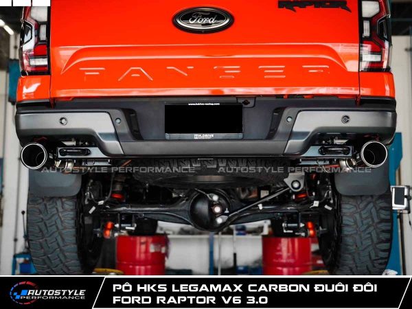 Pô HKS Legamax Carbon đuôi đôi cho Ranger Raptor V6 3.0 pô tối ưu âm thanh & hiệu suất