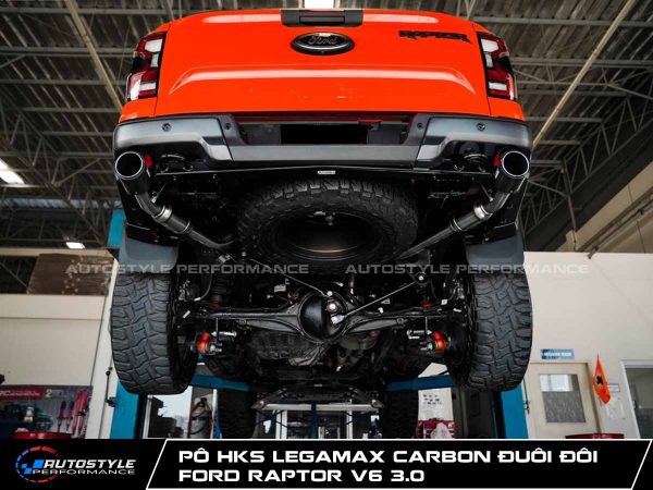 Pô HKS Legamax Carbon đuôi đôi cho Ranger Raptor V6 3.0 pô tối ưu âm thanh & hiệu suất