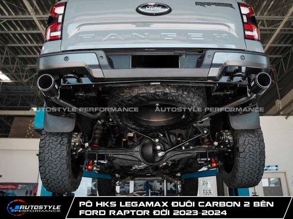 Pô HKS Legamax Đuôi Carbon 2 Bên Cho Ford Raptor Bi-Turbo Đời 2023–2024