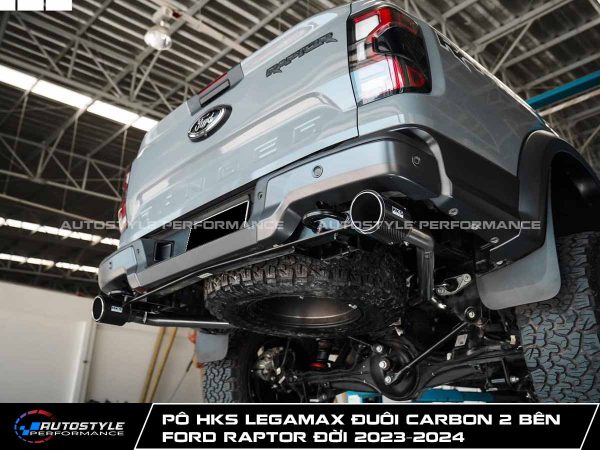 Pô HKS Legamax Đuôi Carbon 2 Bên Cho Ford Raptor Bi-Turbo Đời 2023–2024