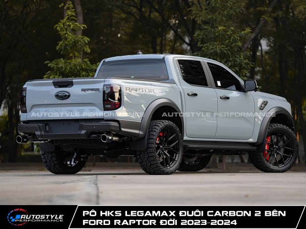 Pô HKS Legamax Đuôi Carbon 2 Bên Cho Ford Raptor Bi-Turbo Đời 2023–2024