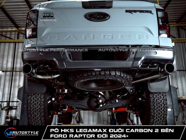 Pô HKS New Legamax Carbon 2 Bên Cho Ford Raptor Bi-Turbo Có AdBlue (2024+)