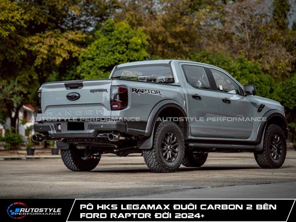 Pô HKS New Legamax Carbon 2 Bên Cho Ford Raptor Bi-Turbo Có AdBlue (2024+)