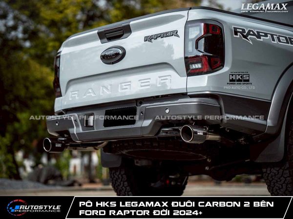 Pô HKS New Legamax Carbon 2 Bên Cho Ford Raptor Bi-Turbo Có AdBlue (2024+)