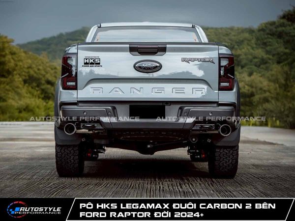 Pô HKS New Legamax Carbon 2 Bên Cho Ford Raptor Bi-Turbo Có AdBlue (2024+)