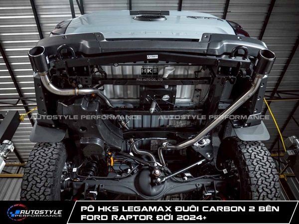 Pô HKS New Legamax Carbon 2 Bên Cho Ford Raptor Bi-Turbo Có AdBlue (2024+)