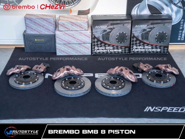 Bộ Phanh Brembo BM8 8 Piston Phân Tích Kỹ Thuật Chi Tiết Phanh Hiệu Năng Cao