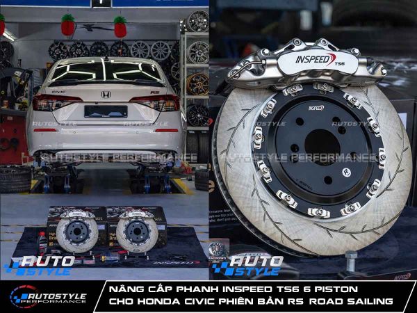 Nâng Cấp Phanh Inspeed TS6 6 Piston Chính Hãng Cho Honda Civic Phiên Bản RS (Road Sailing)