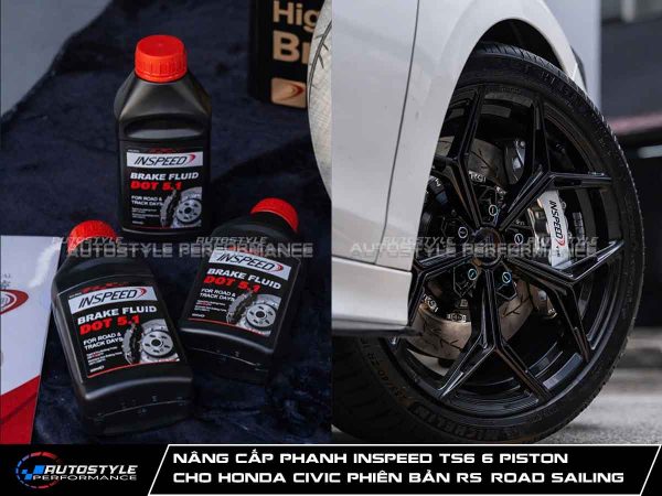 Nâng Cấp Phanh Inspeed TS6 6 Piston Chính Hãng Cho Honda Civic Phiên Bản RS (Road Sailing)