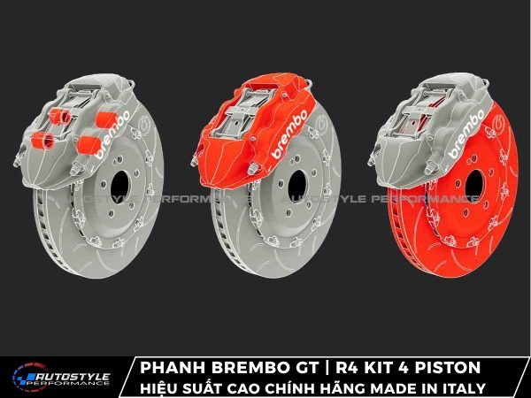 Phanh Brembo GT | R4 Kit 4 Piston Hiệu Suất Cao Chính Hãng Made in Italy