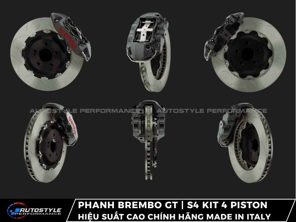Phanh Brembo GT | S4 Kit 4 Piston Hiệu Suất Cao Chính Hãng Made in Italy