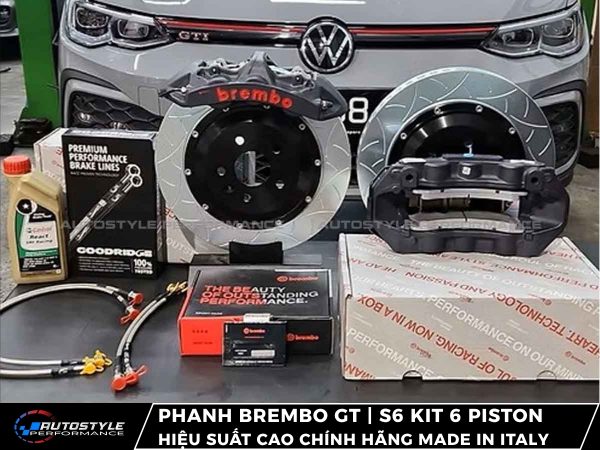 Phanh Brembo GT | S6 Kit 6 Piston Đĩa 405x34mm Hiệu Suất Cao Chính Hãng