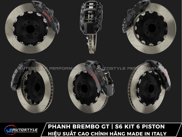 Phanh Brembo GT | S6 Kit 6 Piston Đĩa 405x34mm Hiệu Suất Cao Chính Hãng