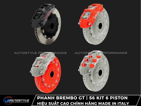 Phanh Brembo GT | S6 Kit 6 Piston Đĩa 405x34mm Hiệu Suất Cao Chính Hãng
