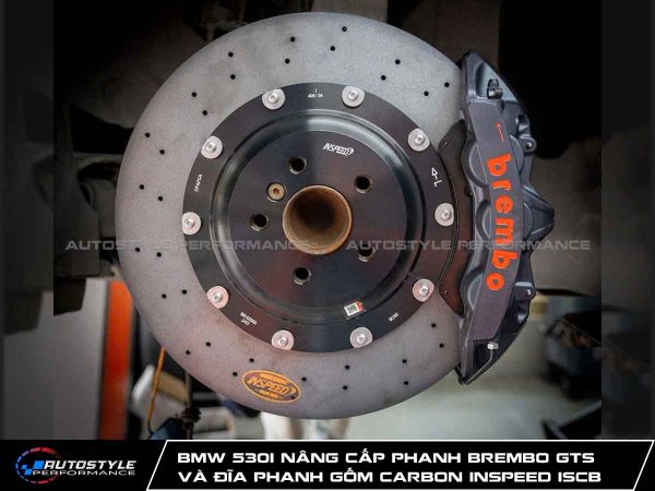 BMW 530i Nâng Cấp Phanh Brembo GTS Hiệu Suất Đỉnh Cao Và Đĩa Phanh Gốm Carbon INSPEED ISCB