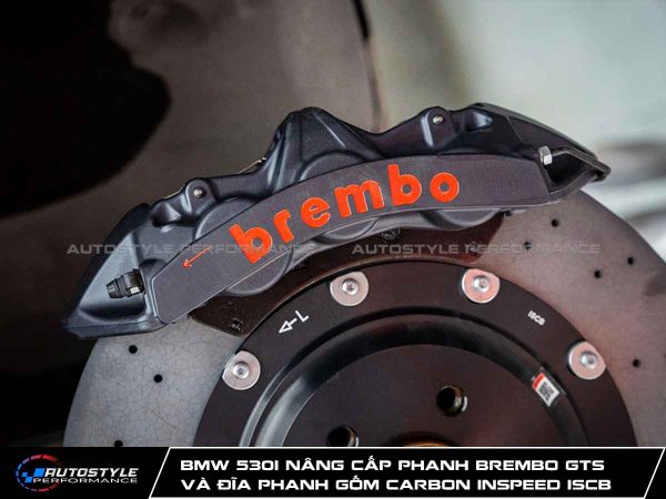 BMW 530i Nâng Cấp Phanh Brembo GTS Hiệu Suất Đỉnh Cao Và Đĩa Phanh Gốm Carbon INSPEED ISCB