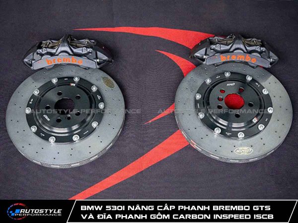 BMW 530i Nâng Cấp Phanh Brembo GTS Hiệu Suất Đỉnh Cao Và Đĩa Phanh Gốm Carbon INSPEED ISCB