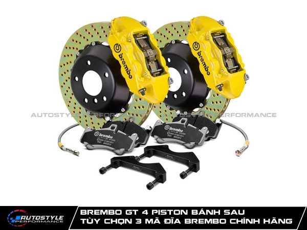 Brembo GT 4 Piston Bánh Sau Tùy Chọn 3 Mã Đĩa Brembo Chính Hãng