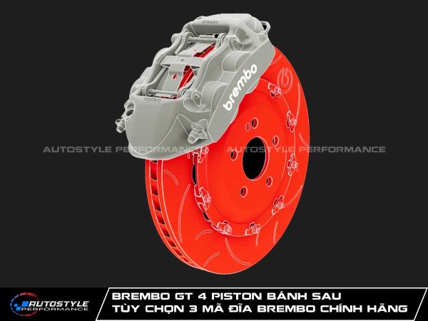 Brembo GT 4 Piston Bánh Sau Tùy Chọn 3 Mã Đĩa Brembo Chính Hãng