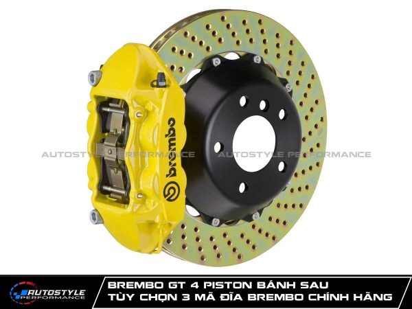 Brembo GT 4 Piston Bánh Sau Tùy Chọn 3 Mã Đĩa Brembo Chính Hãng