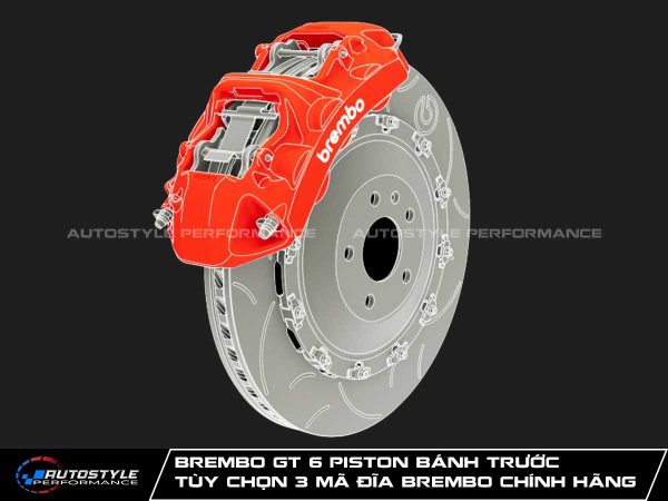 Brembo GT 6 Piston Bánh Trước Tùy Chọn 3 Mã Đĩa Brembo Chính Hãng