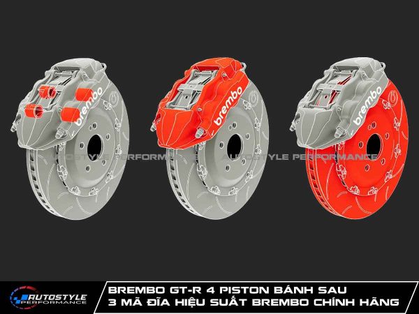 Brembo GT-R 4 Piston Bánh Sau Kết Hợp 3 Mã Đĩa Hiệu Suất Brembo Chính Hãng