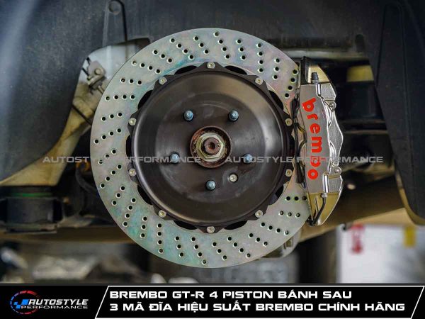 Brembo GT-R 4 Piston Bánh Sau Kết Hợp 3 Mã Đĩa Hiệu Suất Brembo Chính Hãng