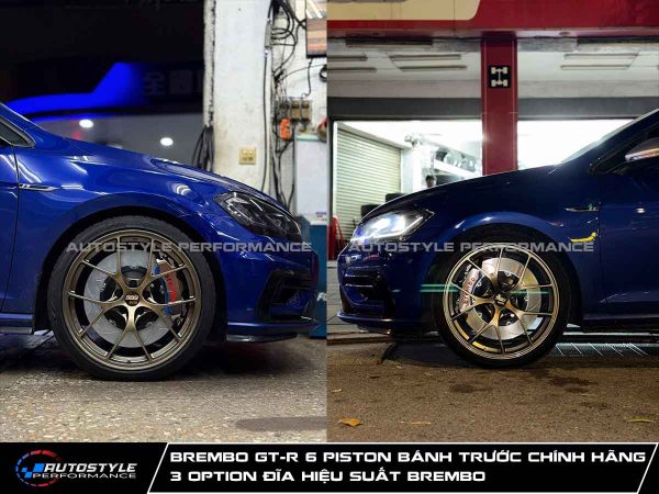 Brembo GT-R 6 Piston Bánh Trước Chính Hãng 3 Option Đĩa Hiệu Suất Brembo