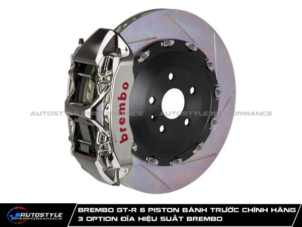 Brembo GT-R 6 Piston Bánh Trước Chính Hãng 3 Option Đĩa Hiệu Suất Brembo