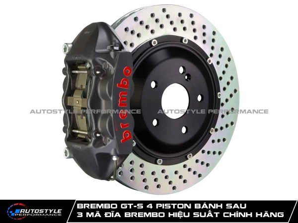 Brembo GT-S 4 Piston Bánh Sau Chính Hãng 3 Mã Đĩa Brembo Hiệu Suất