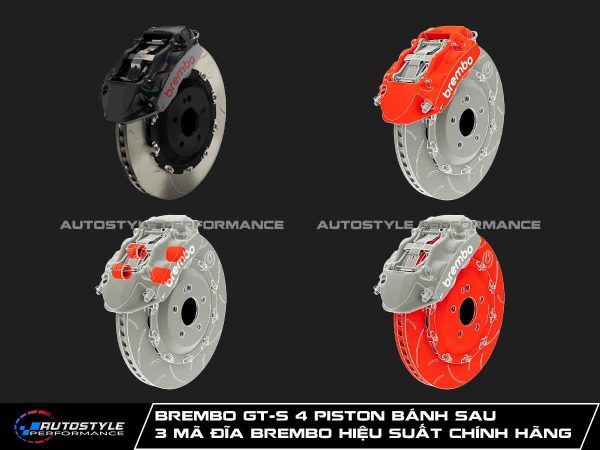 Brembo GT-S 4 Piston Bánh Sau Chính Hãng 3 Mã Đĩa Brembo Hiệu Suất