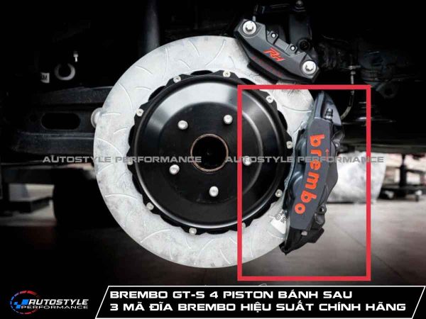 Brembo GT-S 4 Piston Bánh Sau Chính Hãng 3 Mã Đĩa Brembo Hiệu Suất