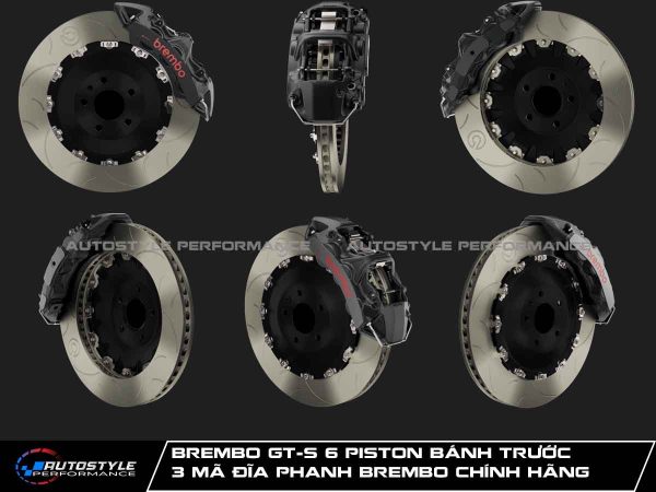 Brembo GT-S 6 Piston Bánh Trước 3 Mã Đĩa Phanh Brembo Chính Hãng Giá Tốt Nhất
