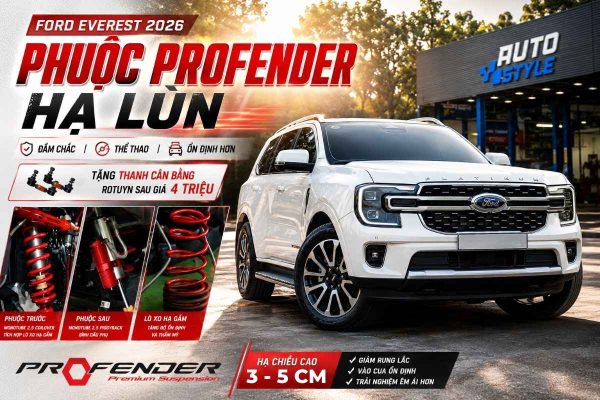 Hạ Lùn Ford Everest Platinum Với Phuộc Profender Tặng Thanh Cân Bằng Rotuyn Sau Giá 4 Triệu