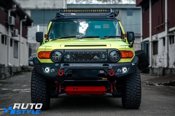 Cản Trước Hamer Land Cruiser FJ AM106-FJ26: Thép 3mm, Khay Tời 12.000 lbs, Tương Thích Túi Khí & TSS